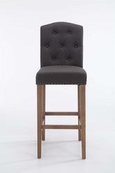 TPFLiving Barhocker Louisiana Gestell Holz antik-hell Stoff